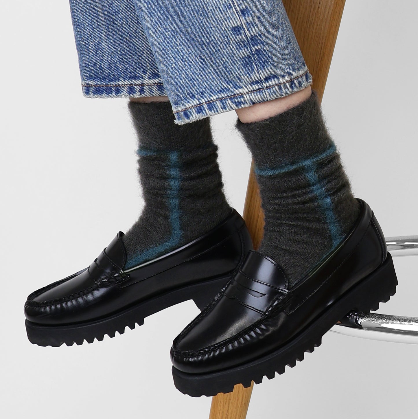 モヘヤラインソックス  全3色