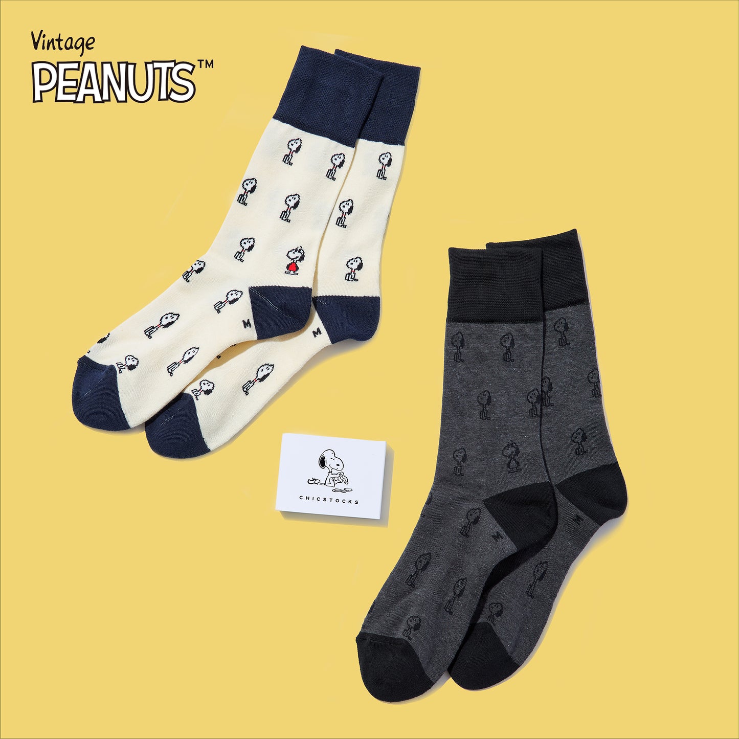 SNOOPY×CHICSTOCKS  パターン  全2色