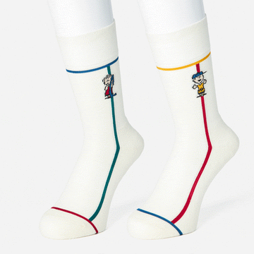 SNOOPY　シルクスクリーン SNOOPY×CHICSTOCKS ピーナッツギャング マルチカラー