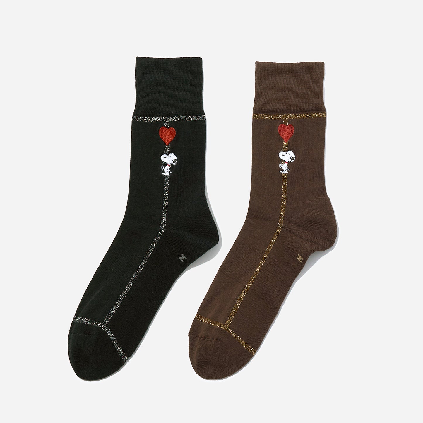 【バレンタイン】  SNOOPY×CHICSTOCKS  ラメライン ハートバルーン  2足ギフトセット  全1色