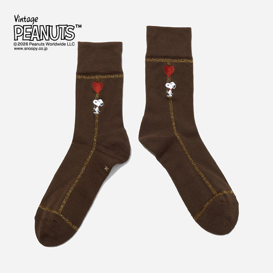 SNOOPY×CHICSTOCKS  ラメライン ハートバルーン  全2色