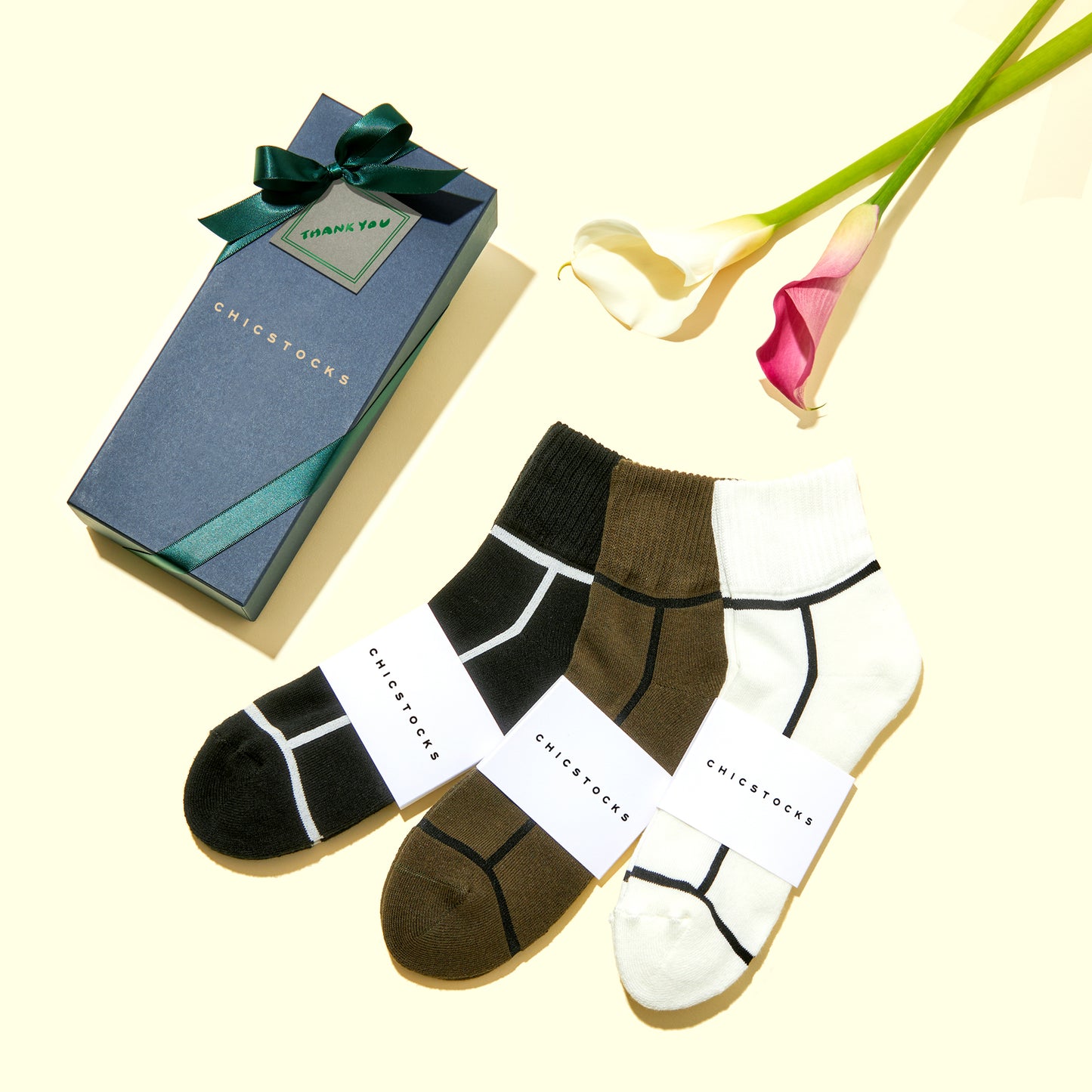 【父の日】  アンクルソックス  3足ギフトボックス  全3色 / 24-26cm・26-28cm