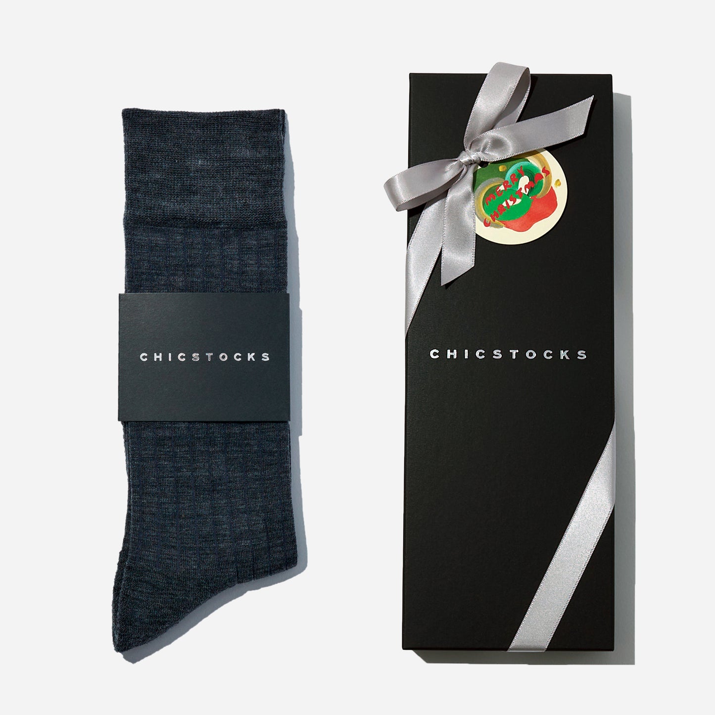 ウールドレスリブソックス  1足ギフトボックス(手提げ付き)   全3色