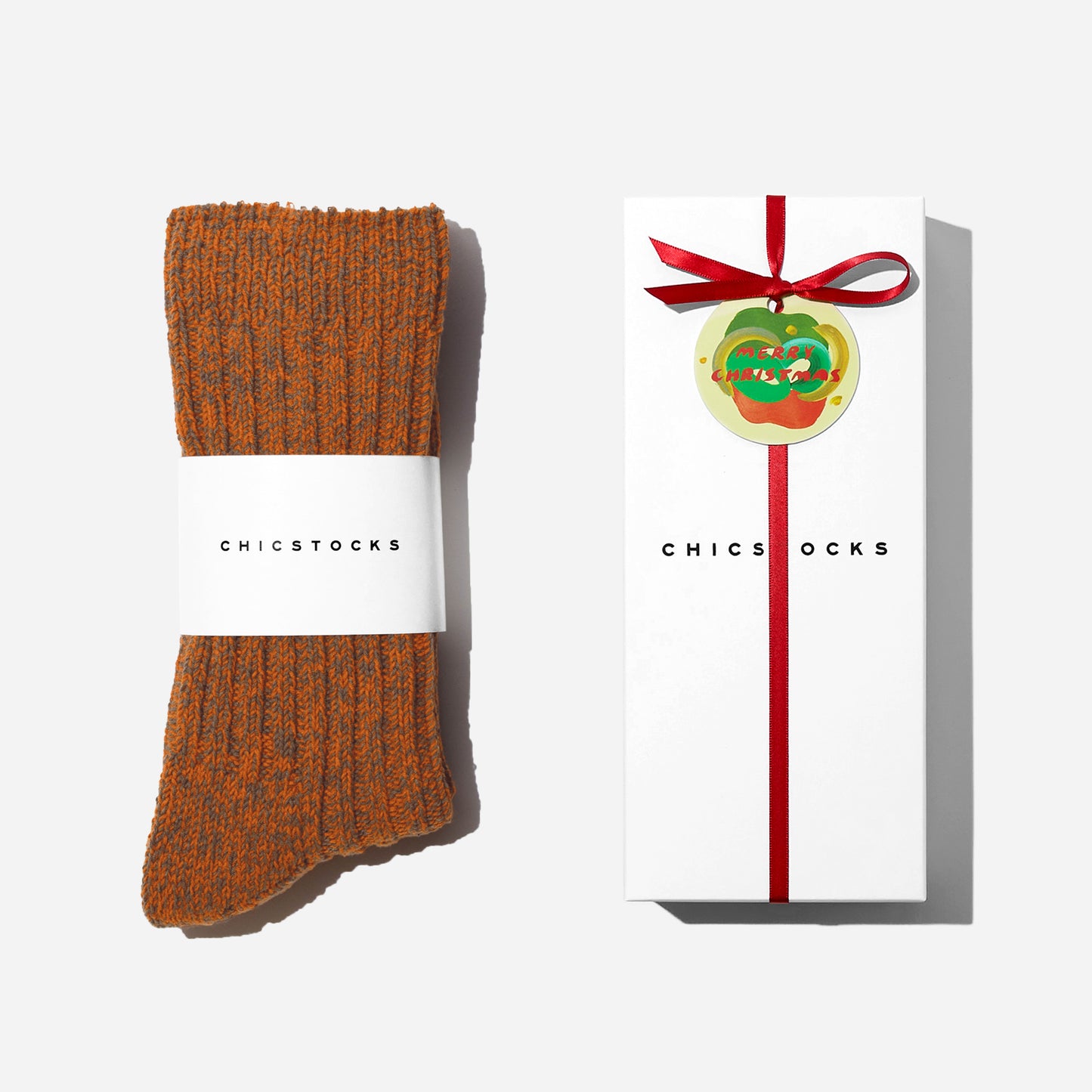 【クリスマス】  ローゲージリブソックス  1足ギフトセット  全3色