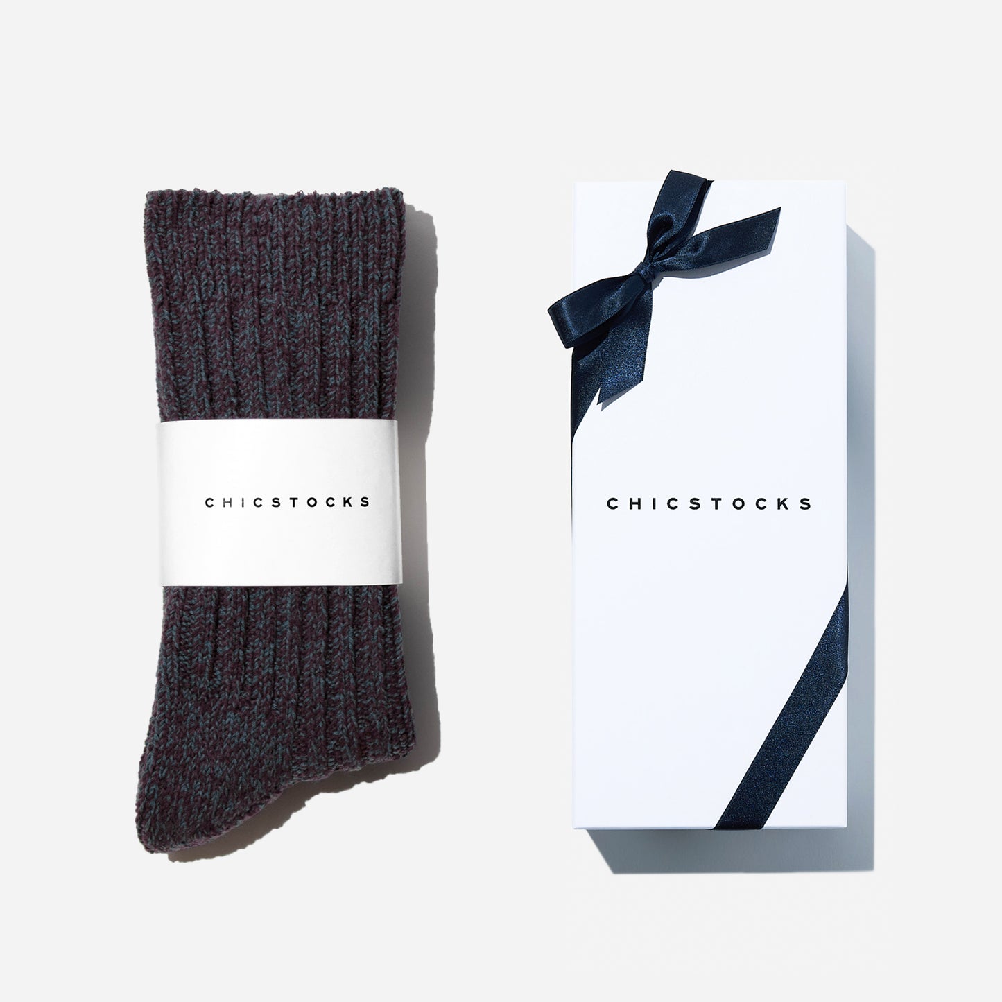 ローゲージリブソックス  1足ギフトボックス(手提げ付き)  全3色