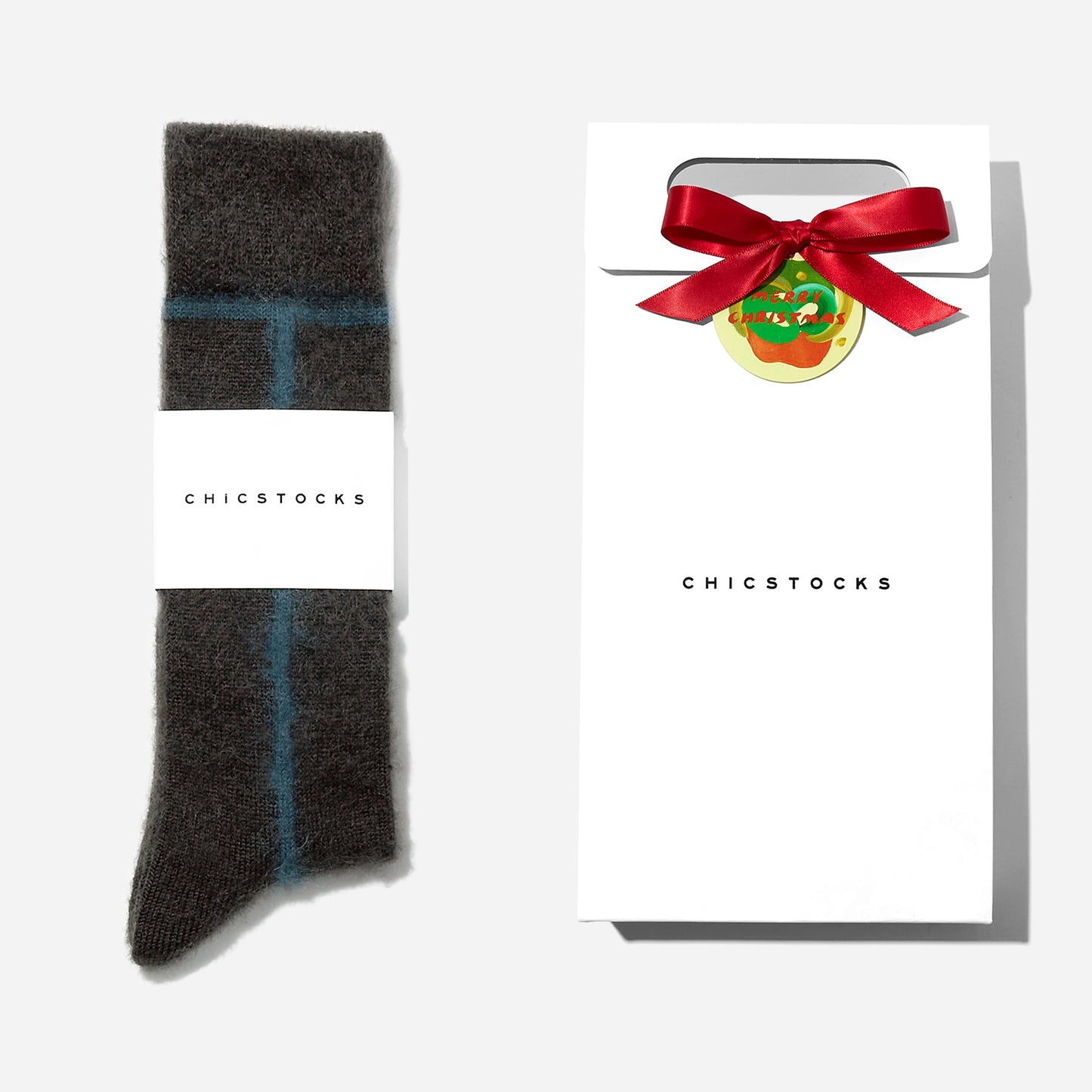 【クリスマス】  モヘヤラインソックス  1足ギフトセット  全3色