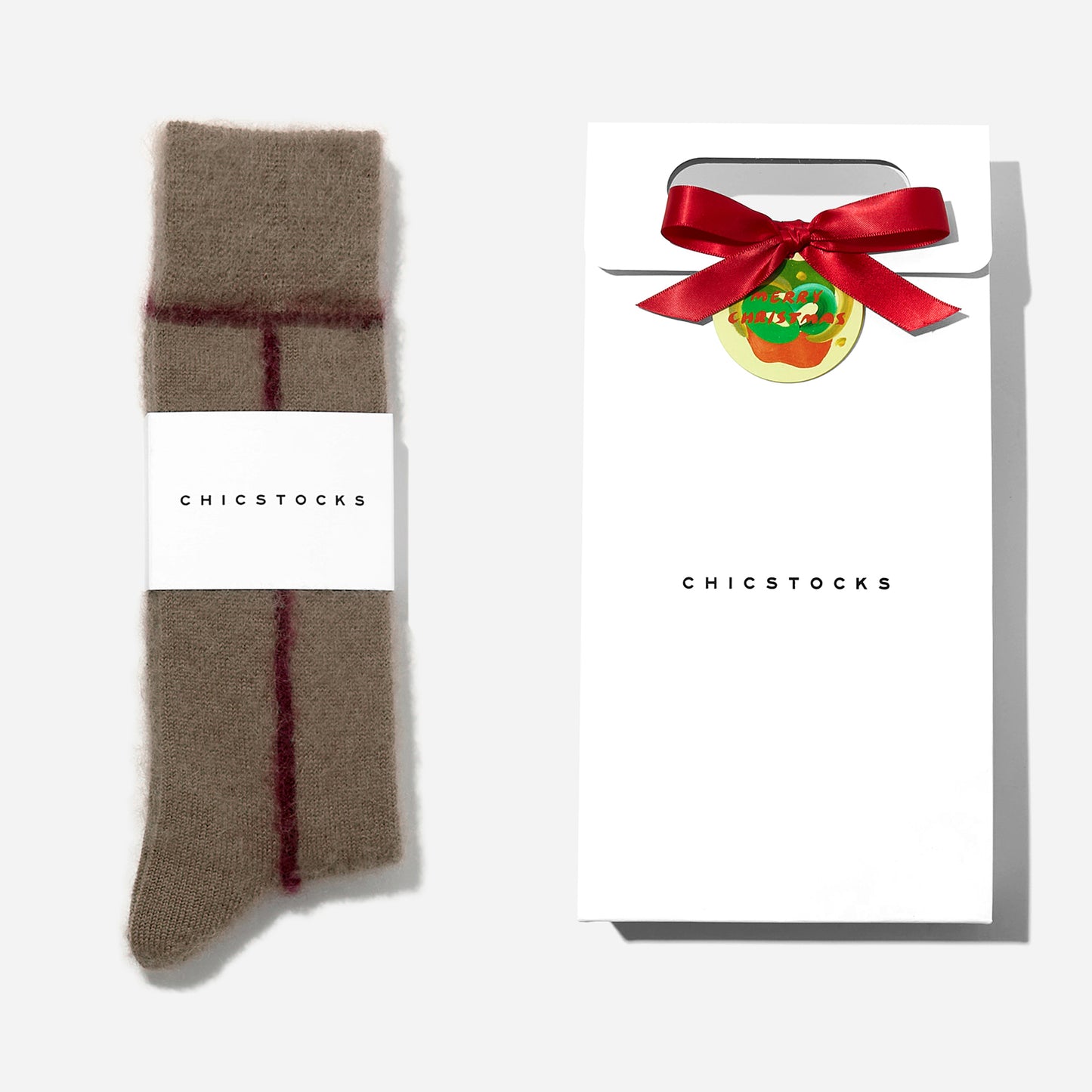 【クリスマス】  モヘヤラインソックス  1足ギフトセット  全3色