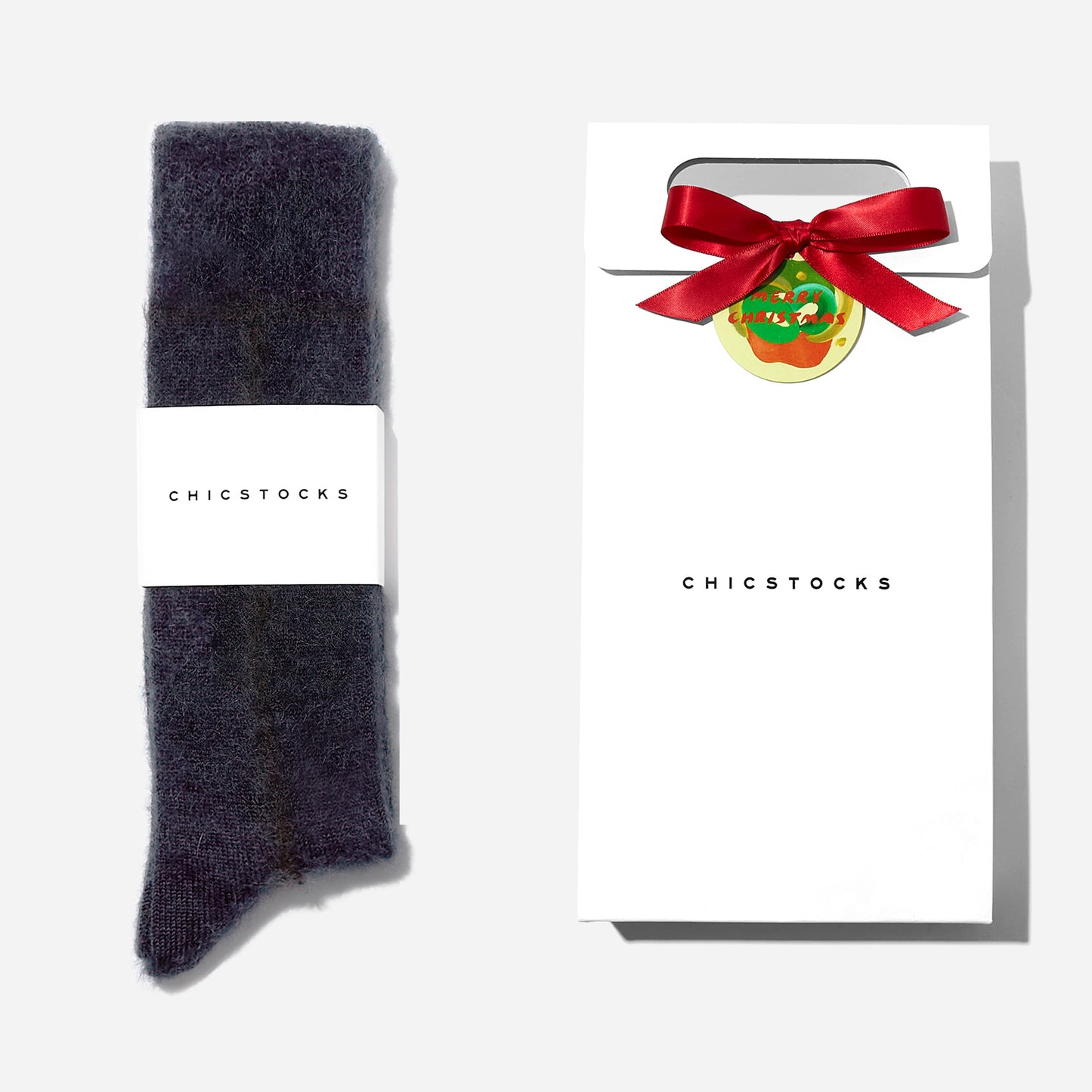 【クリスマス】  モヘヤラインソックス  1足ギフトセット  全3色