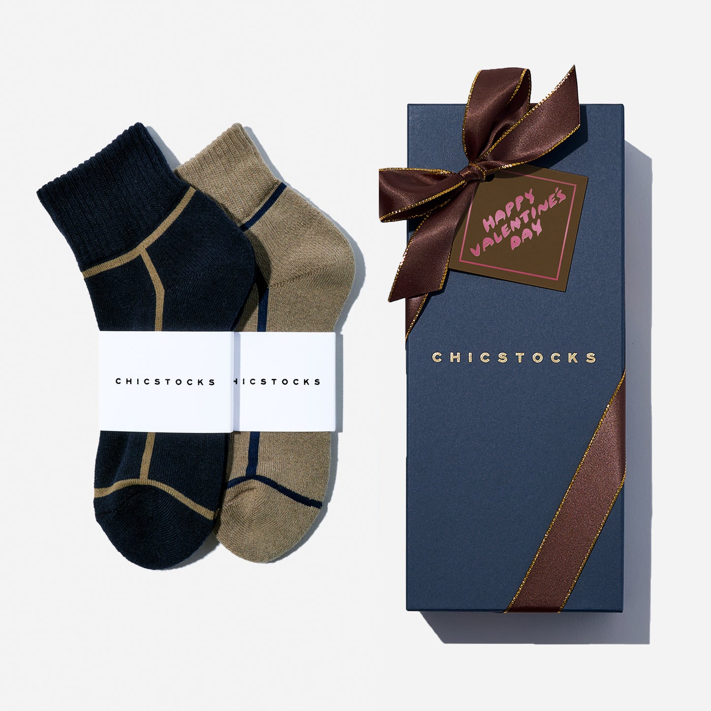 【バレンタイン】  アンクルソックス  2足ギフトセット  全7色