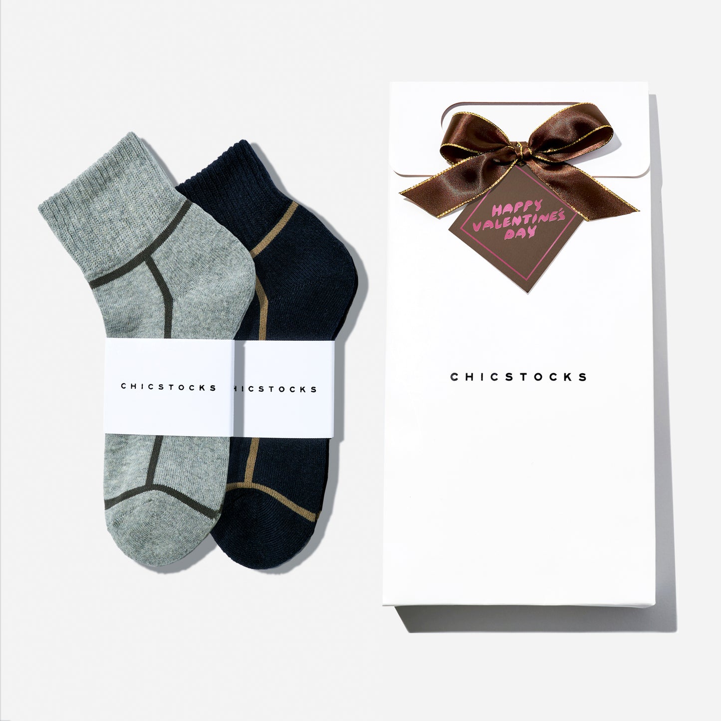 【バレンタイン】  アンクルソックス  2足ギフトセット  全7色