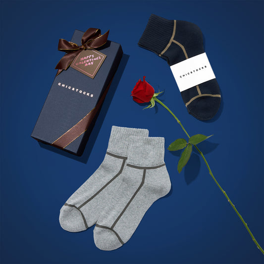 【バレンタイン】  アンクルソックス  2足ギフトセット  全7色