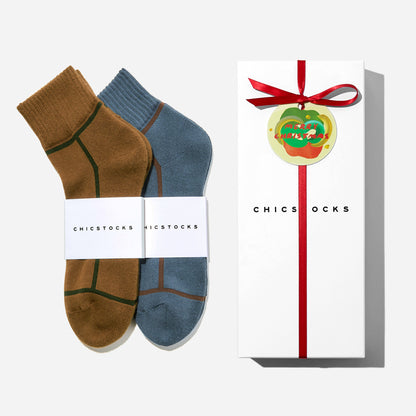 【クリスマス】  アンクルソックス  2足ギフトセット  全7色