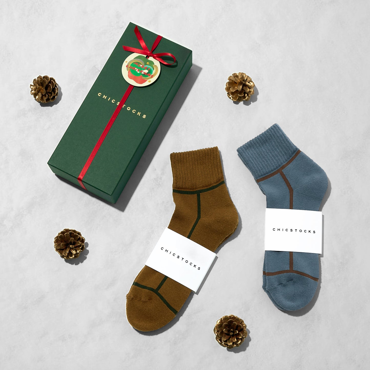 【クリスマス】  アンクルソックス  2足ギフトセット  全7色