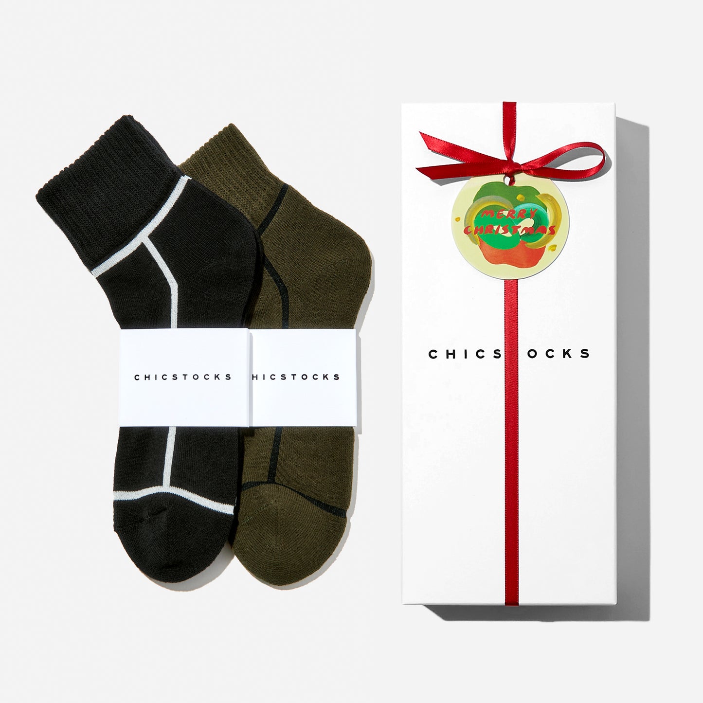 【クリスマス】  アンクルソックス  2足ギフトセット  全7色