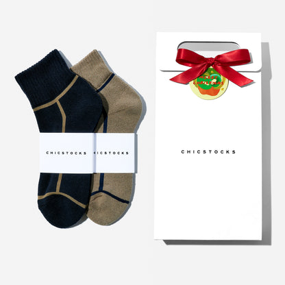 【クリスマス】  アンクルソックス  2足ギフトセット  全7色