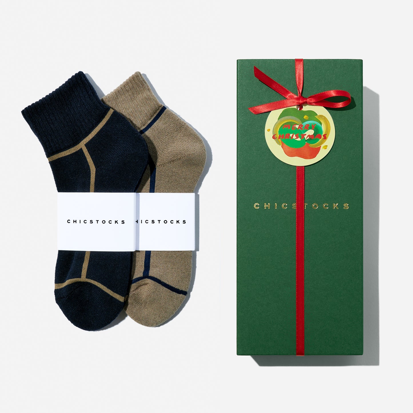 【クリスマス】  アンクルソックス  2足ギフトセット  全7色