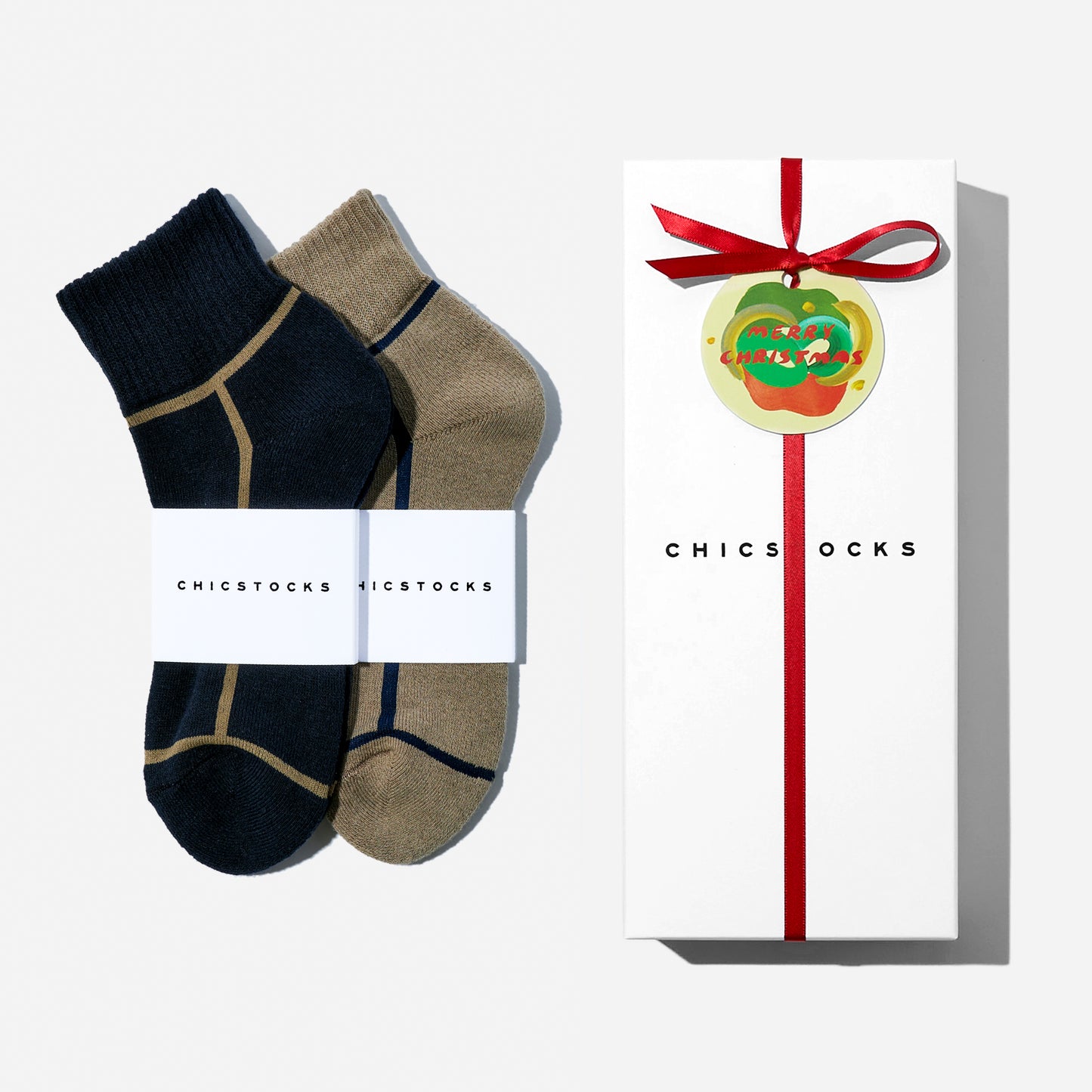 【クリスマス】  アンクルソックス  2足ギフトセット  全7色