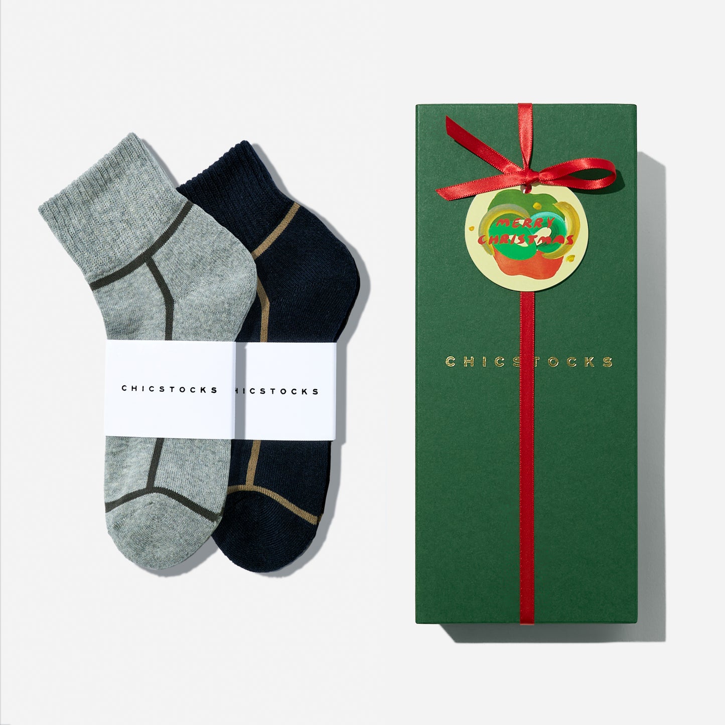 【クリスマス】  アンクルソックス  2足ギフトセット  全7色