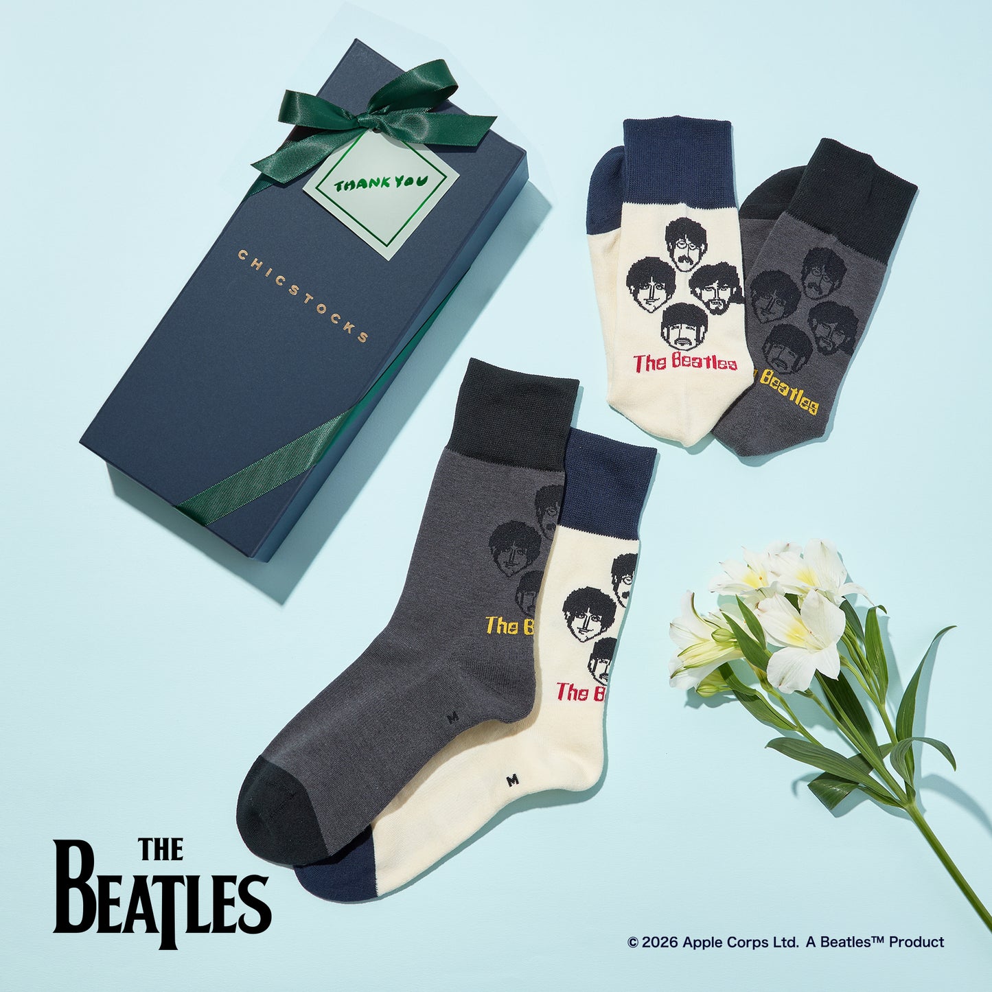 【父の日】  THE BEATLES  2足ギフトセット  全3色/24-26cm・26-28cm