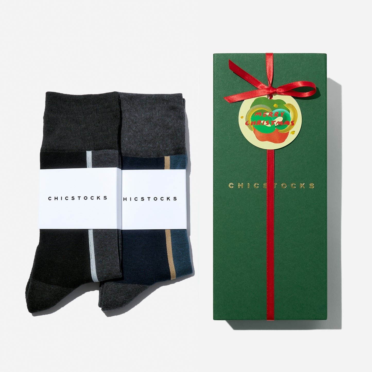 【クリスマス】  センターラインソックス  2足ギフトセット 全7色