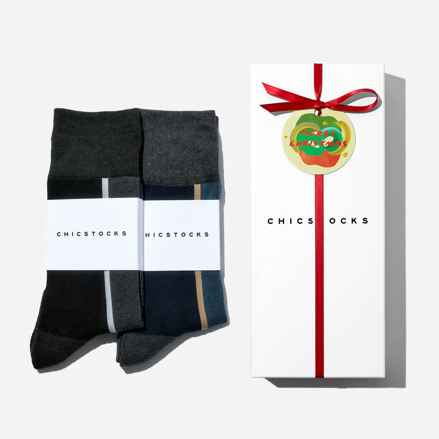 【クリスマス】  センターラインソックス  2足ギフトセット 全7色