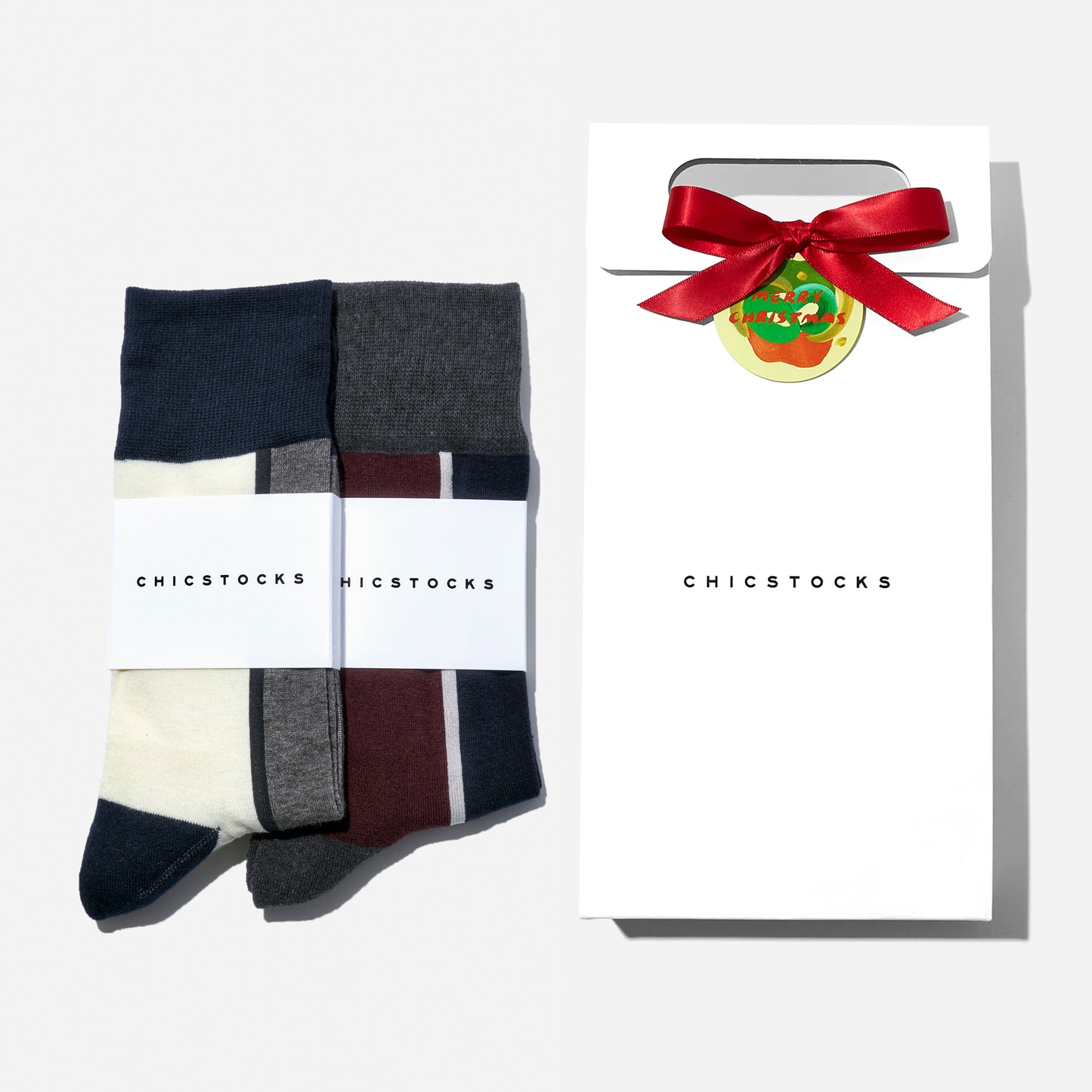 【クリスマス】  センターラインソックス  2足ギフトセット 全7色