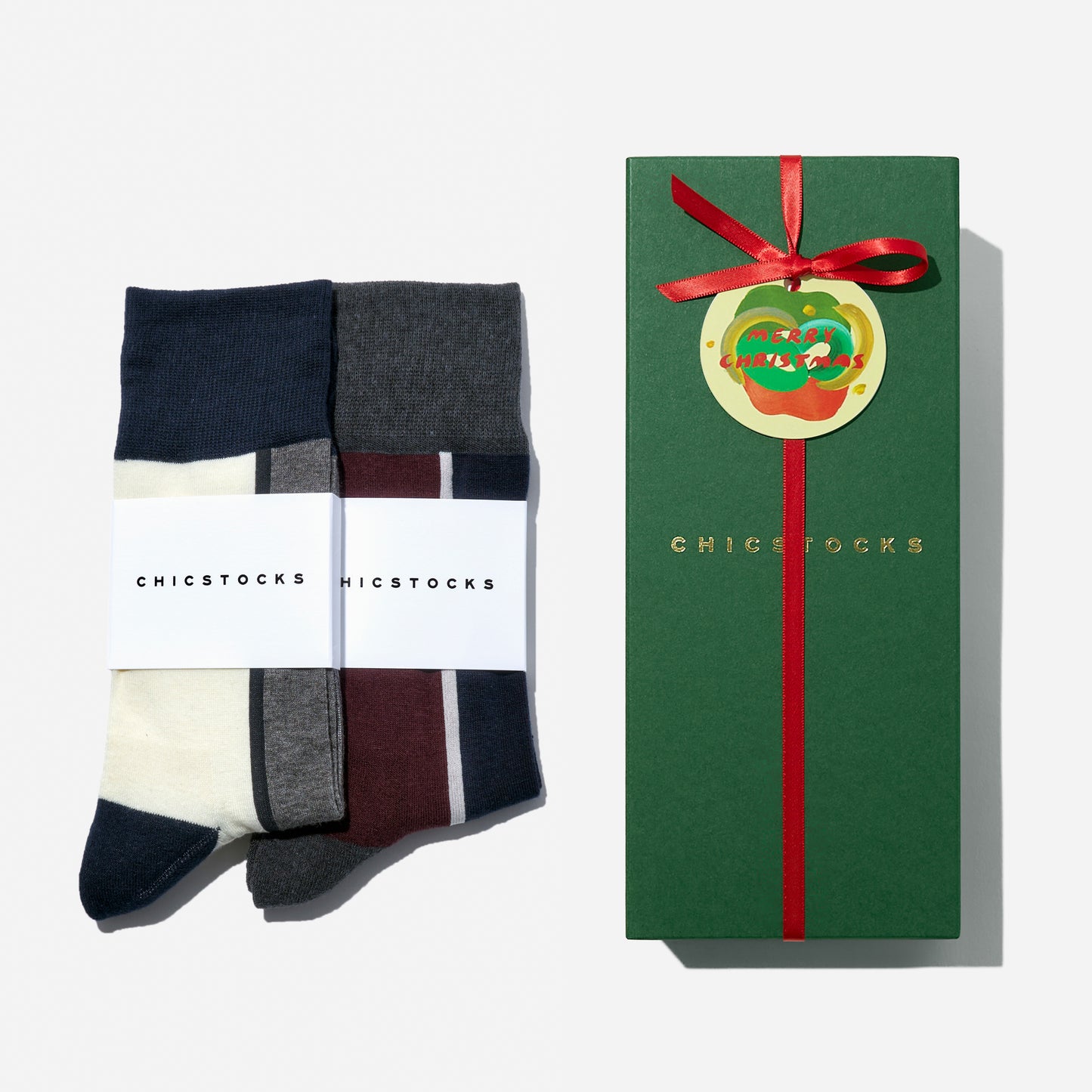 【クリスマス】  センターラインソックス  2足ギフトセット 全7色