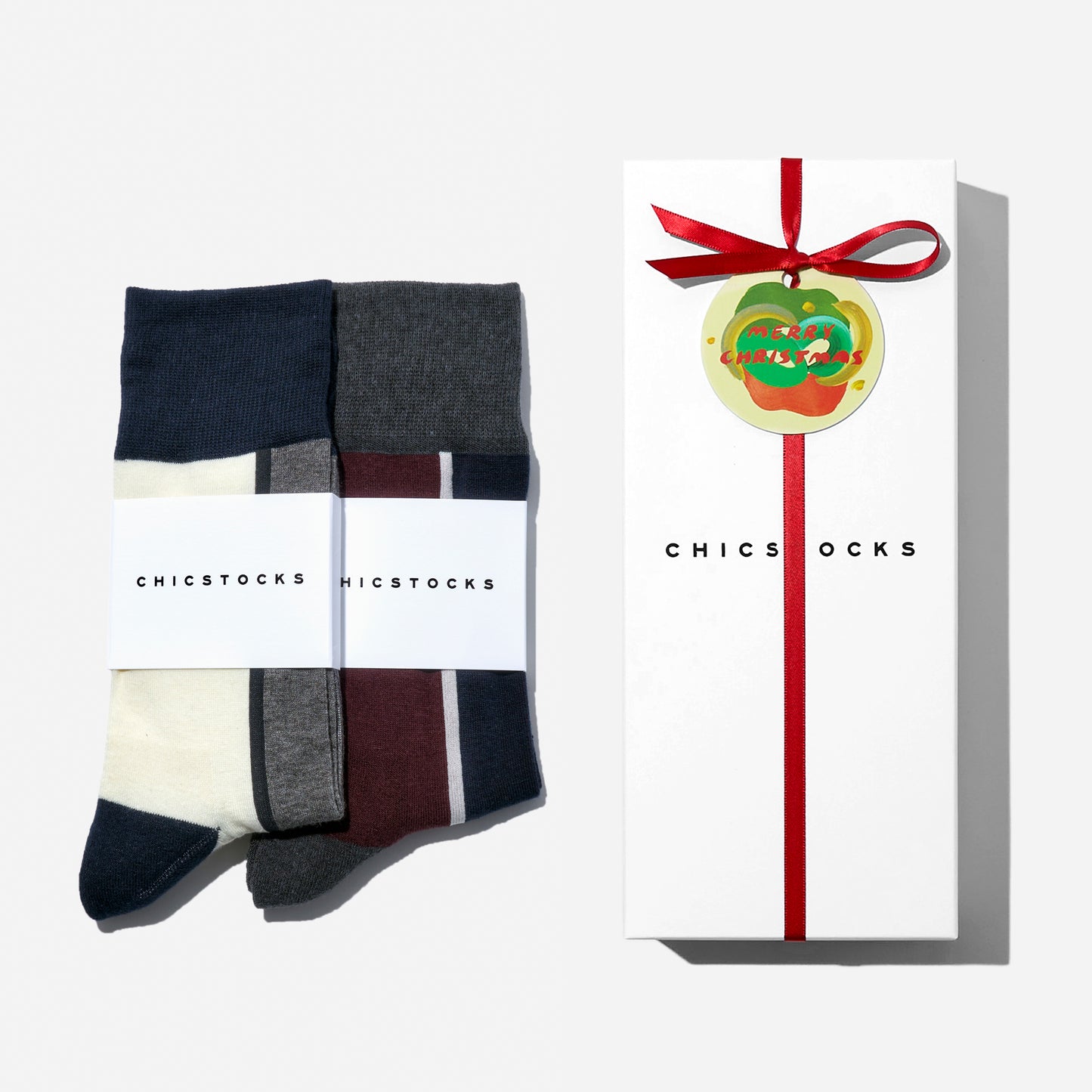 【クリスマス】  センターラインソックス  2足ギフトセット 全7色