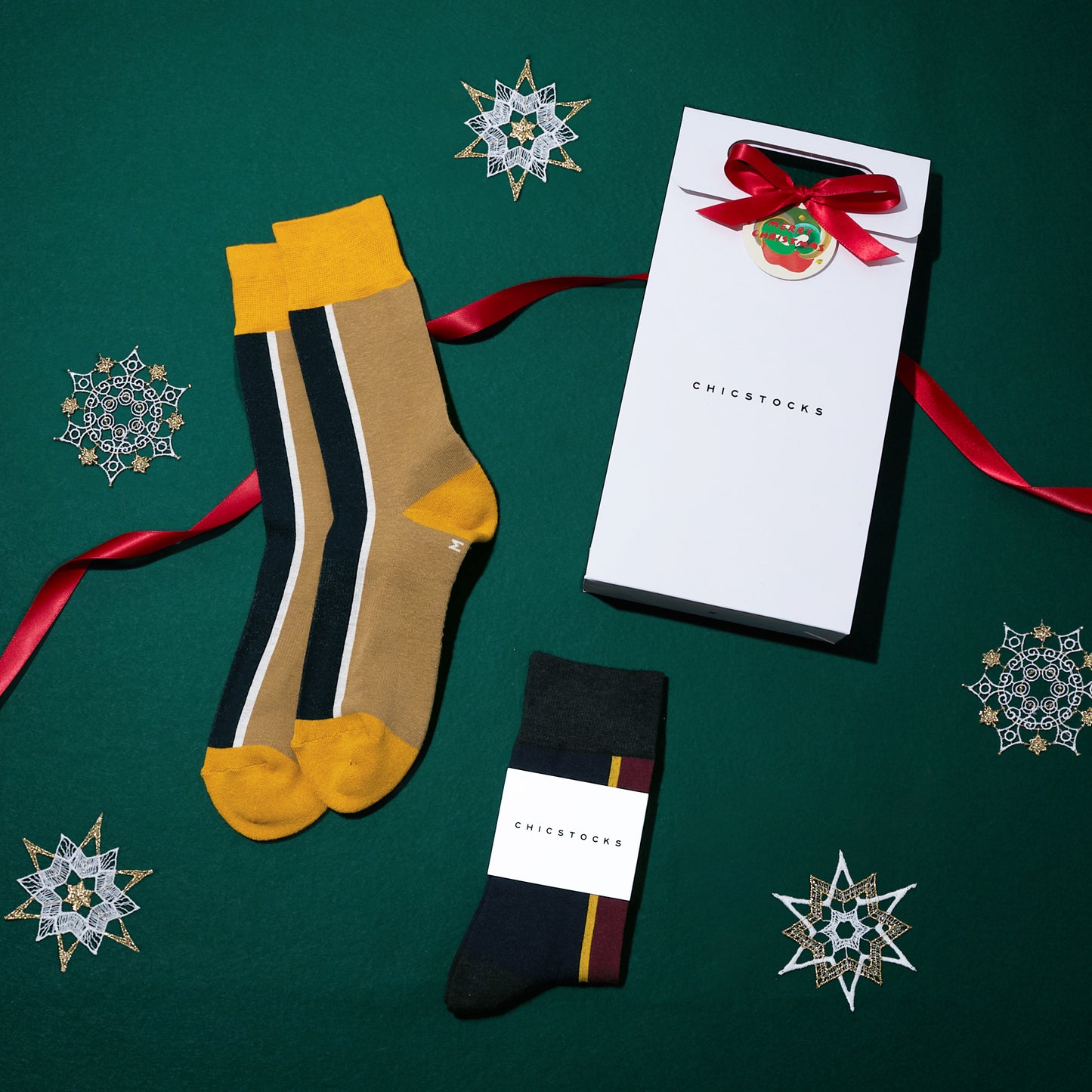 【クリスマス】  センターラインソックス  2足ギフトセット 全7色