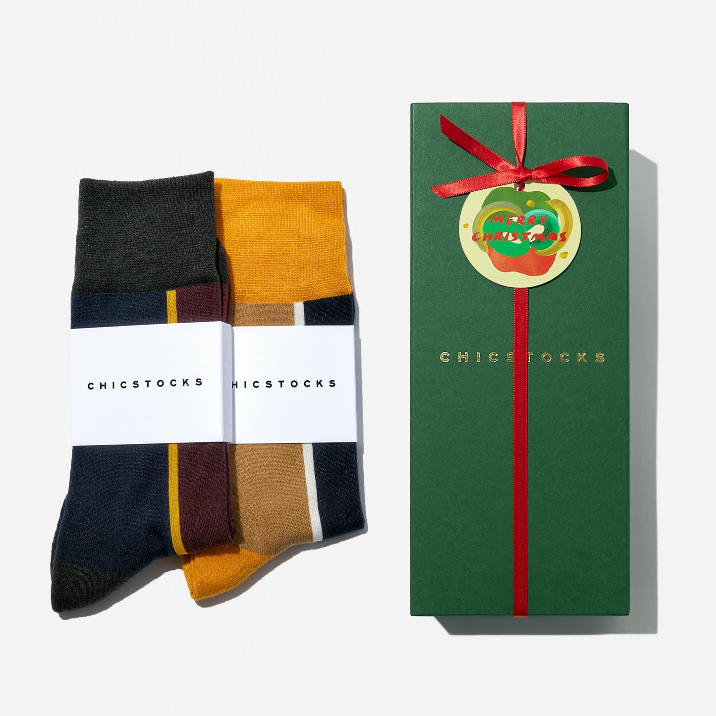 【クリスマス】  センターラインソックス  2足ギフトセット 全7色