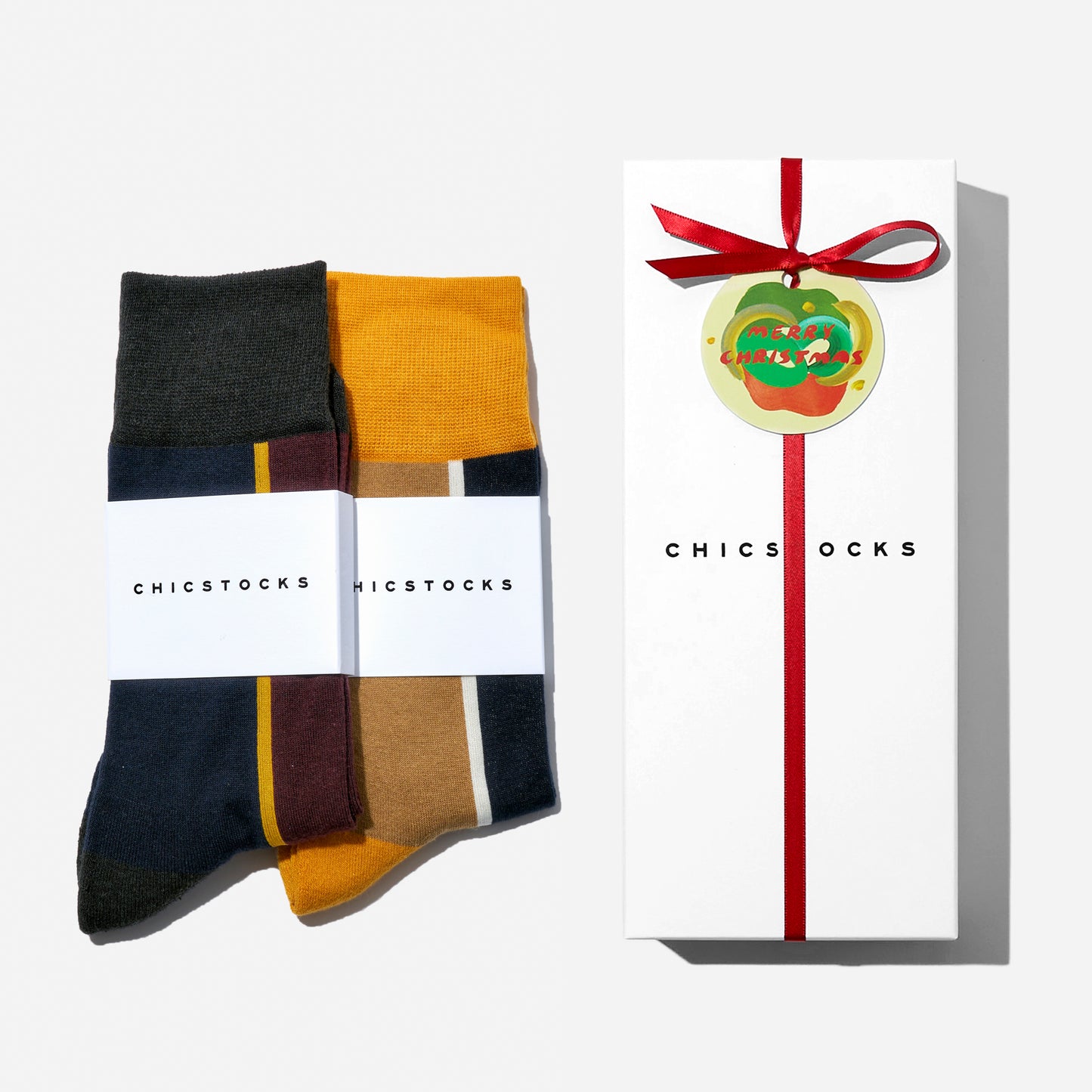 【クリスマス】  センターラインソックス  2足ギフトセット 全7色