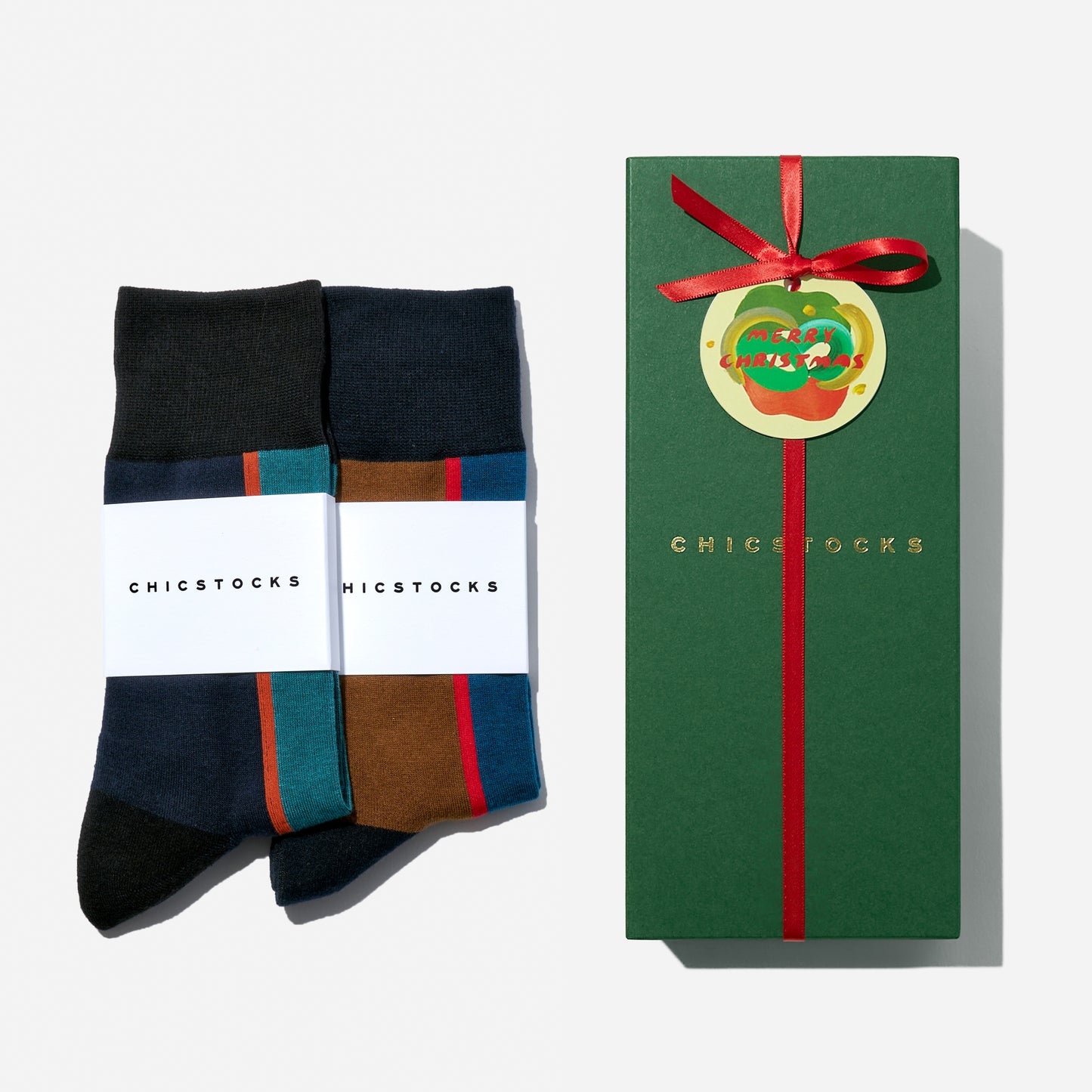 【クリスマス】  センターラインソックス  2足ギフトセット 全7色