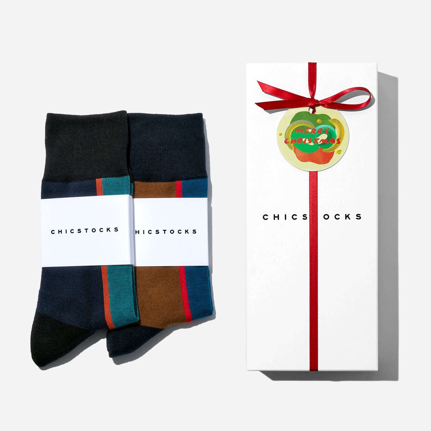 【クリスマス】  センターラインソックス  2足ギフトセット 全7色