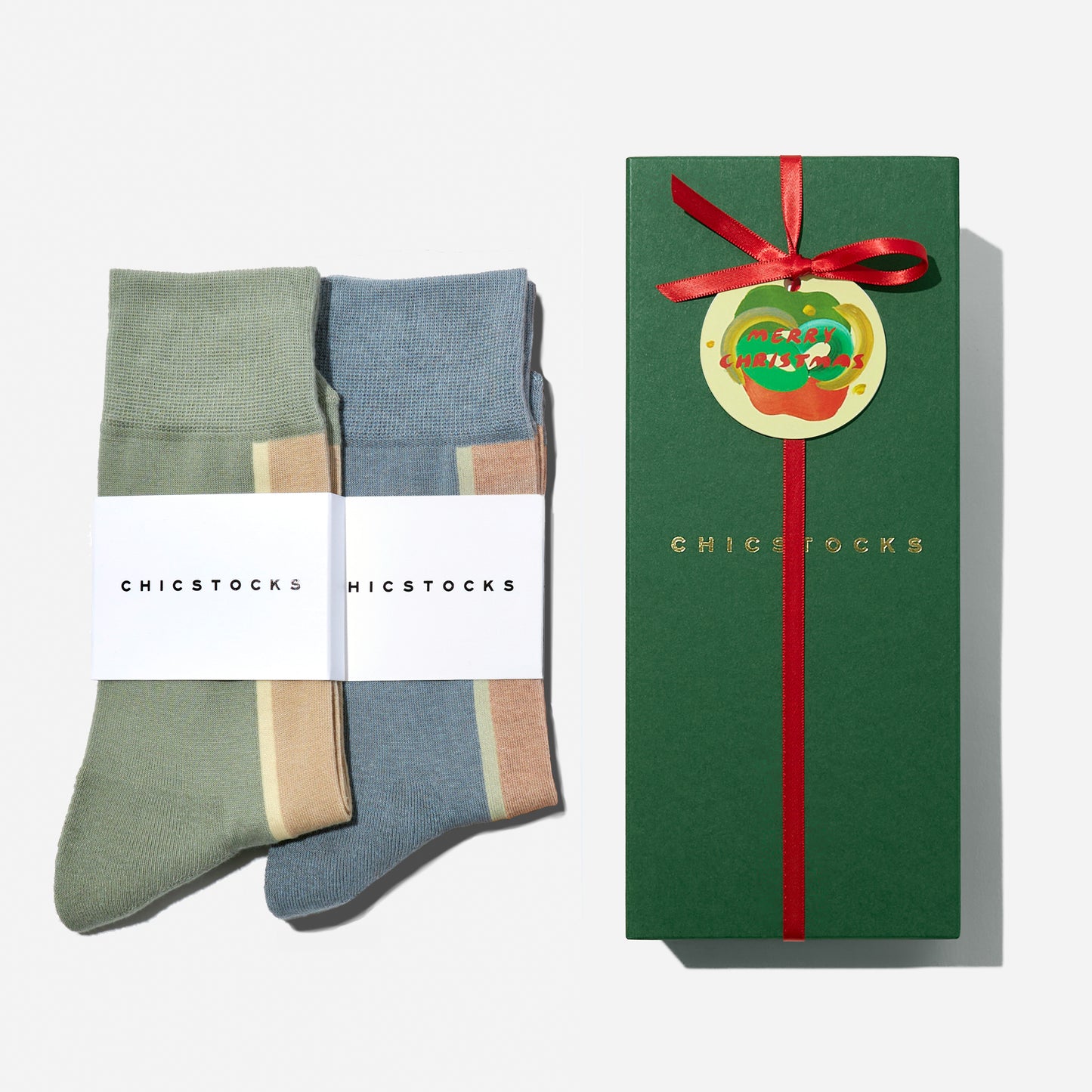 【クリスマス】  センターラインソックス  2足ギフトセット 全7色