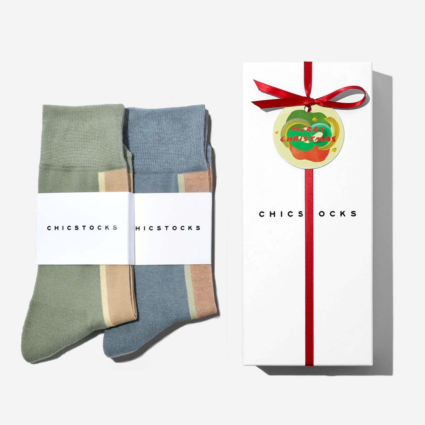 【クリスマス】  センターラインソックス  2足ギフトセット 全7色