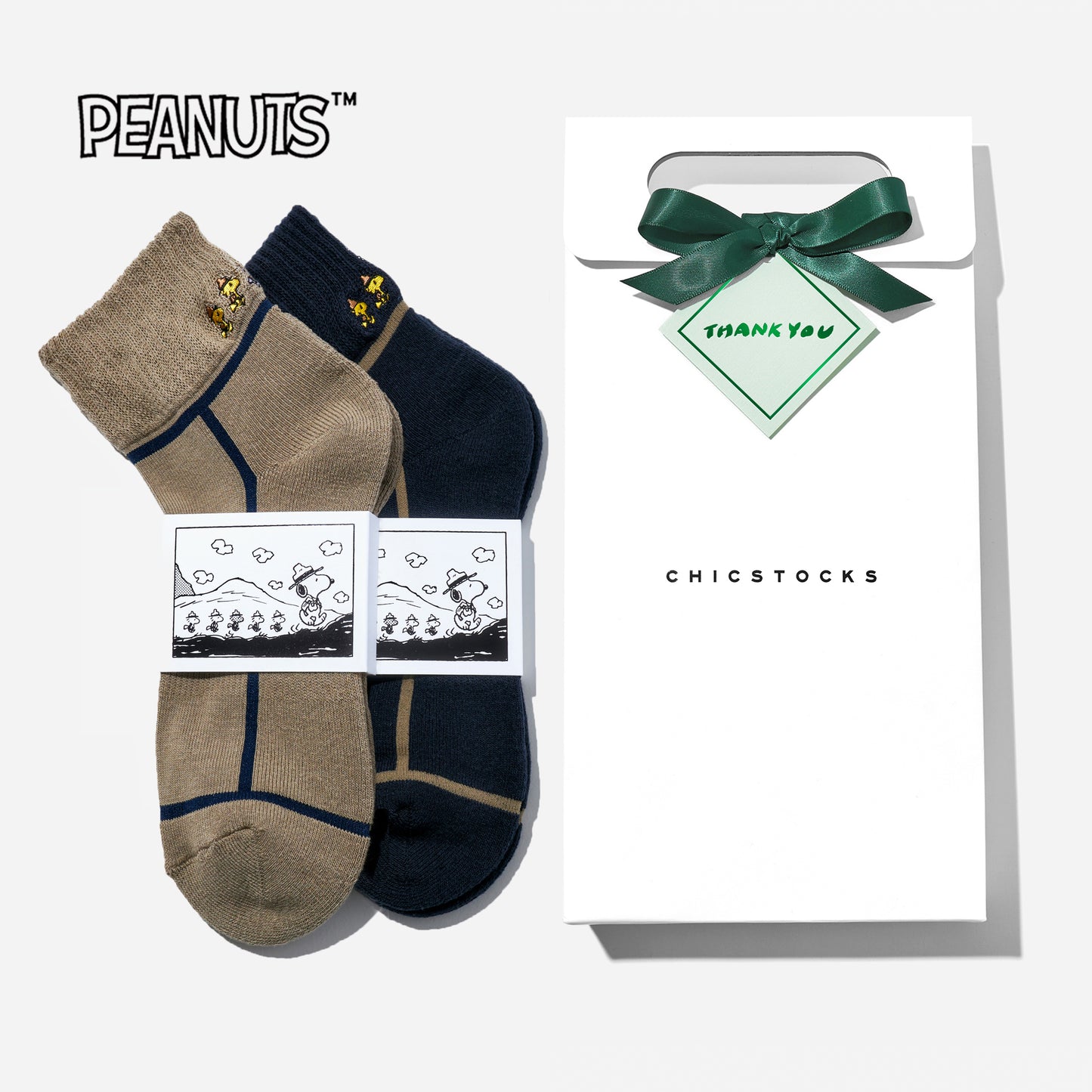【父の日】  SNOOPY×CHICSTOCKS  2足ギフトセット  全5色 / 24-26cm・26-28cm