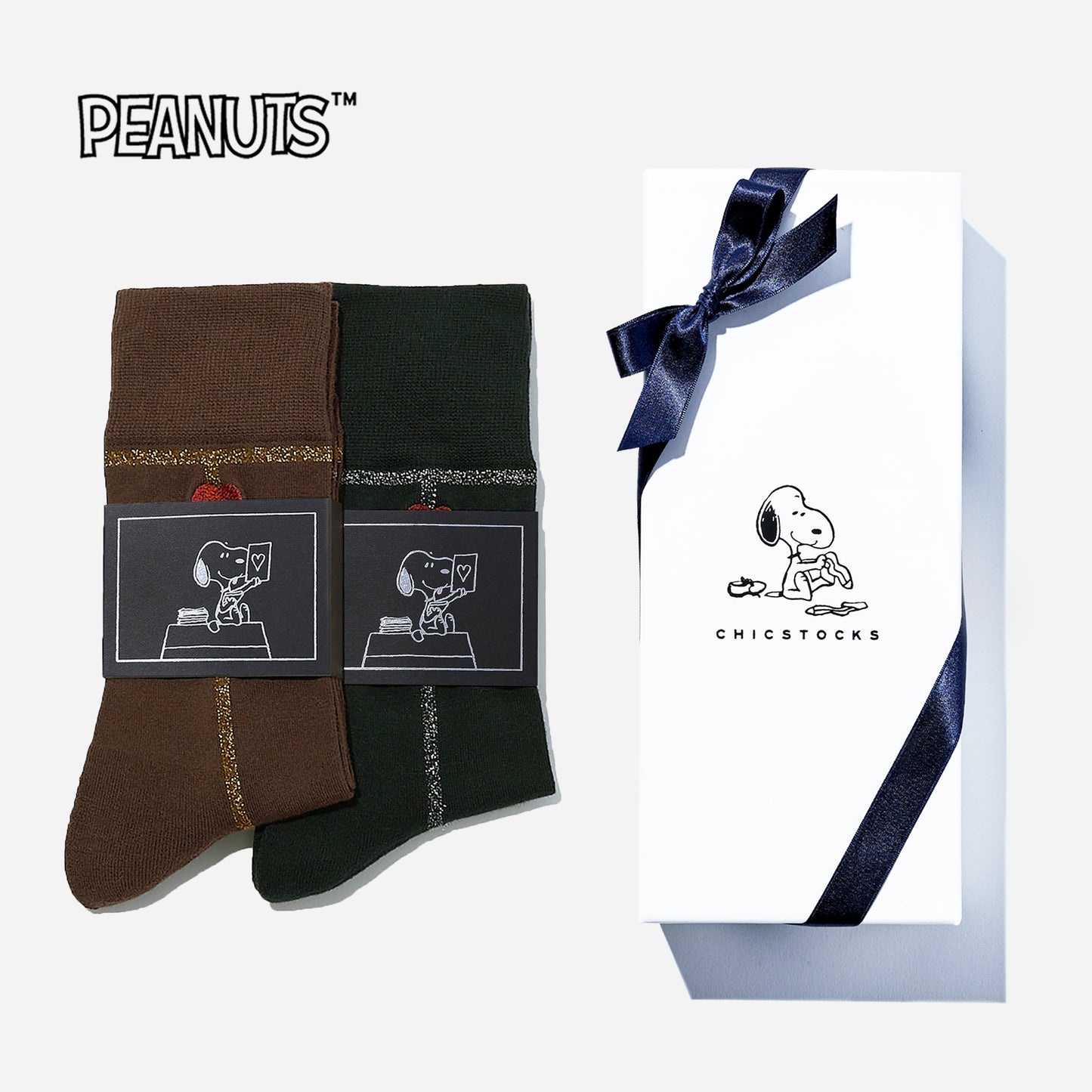 SNOOPY×CHICSTOCKS  2足ギフトボックス   全7種類