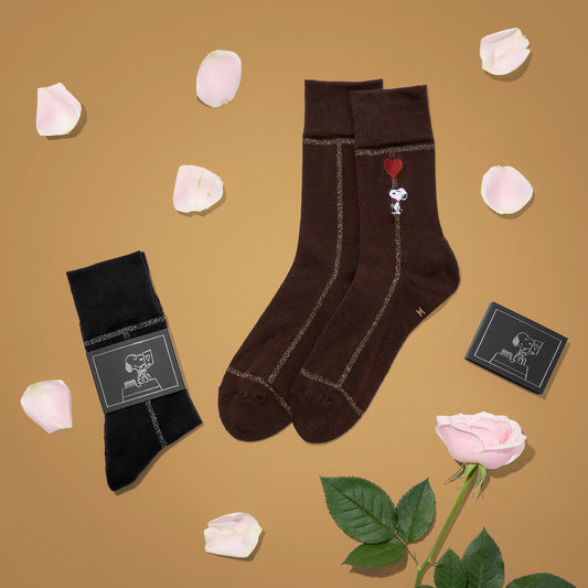 SNOOPY×CHICSTOCKS  ラメライン ハートバルーン  全2色