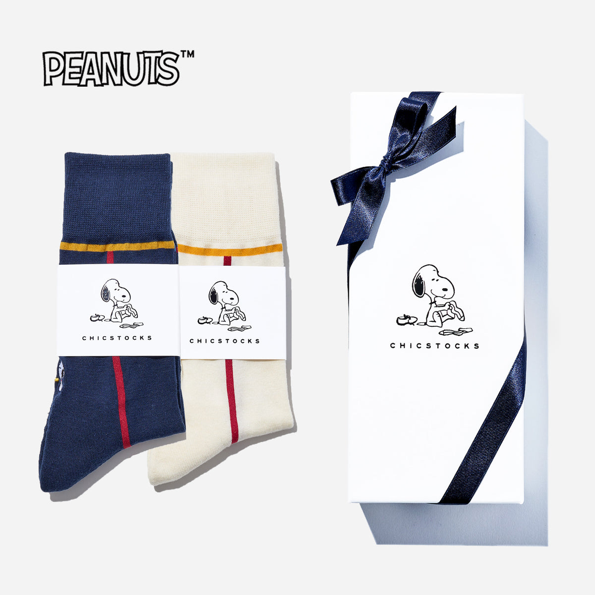SNOOPY×CHICSTOCKS  2足ギフトボックス   全7種類