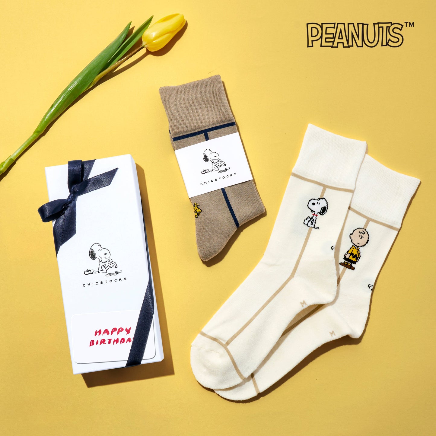 SNOOPY×CHICSTOCKS  2足ギフトボックス   全7種類