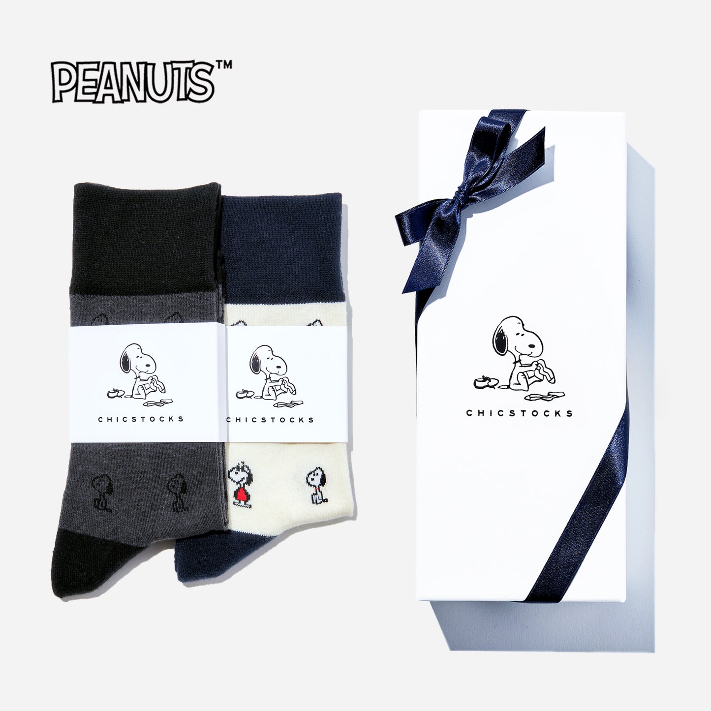 SNOOPY×CHICSTOCKS  2足ギフトボックス   全7種類