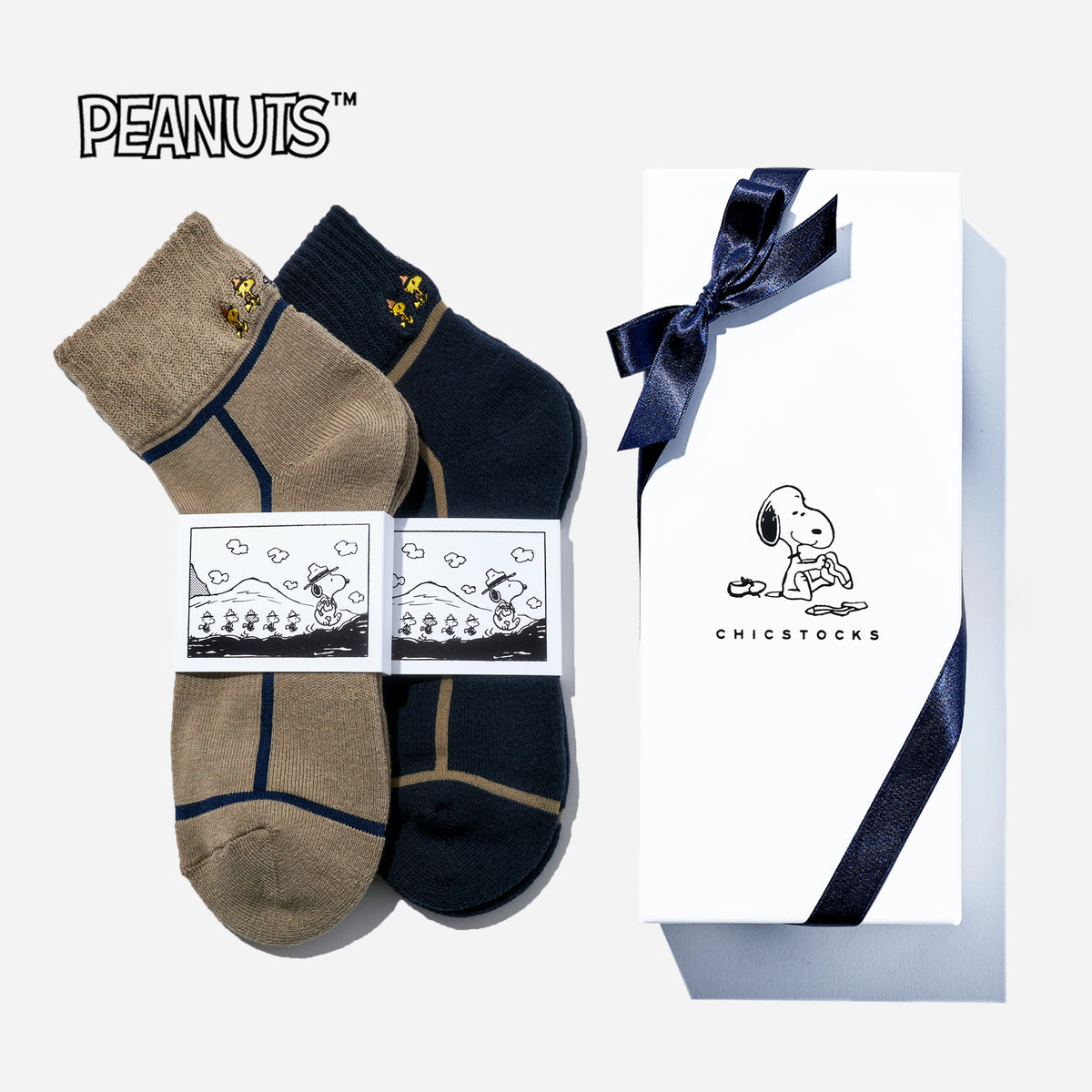 SNOOPY×CHICSTOCKS  2足ギフトボックス   全8種類