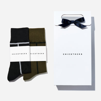 ラインソックス  2足ギフトバッグ  全8色