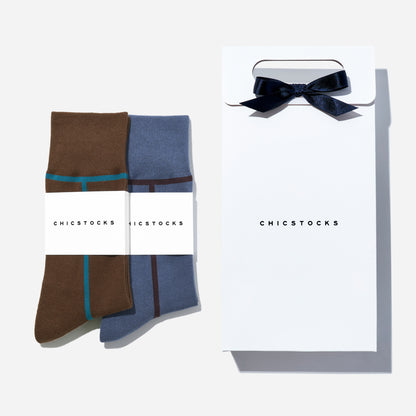 ラインソックス  2足ギフトバッグ  全8色