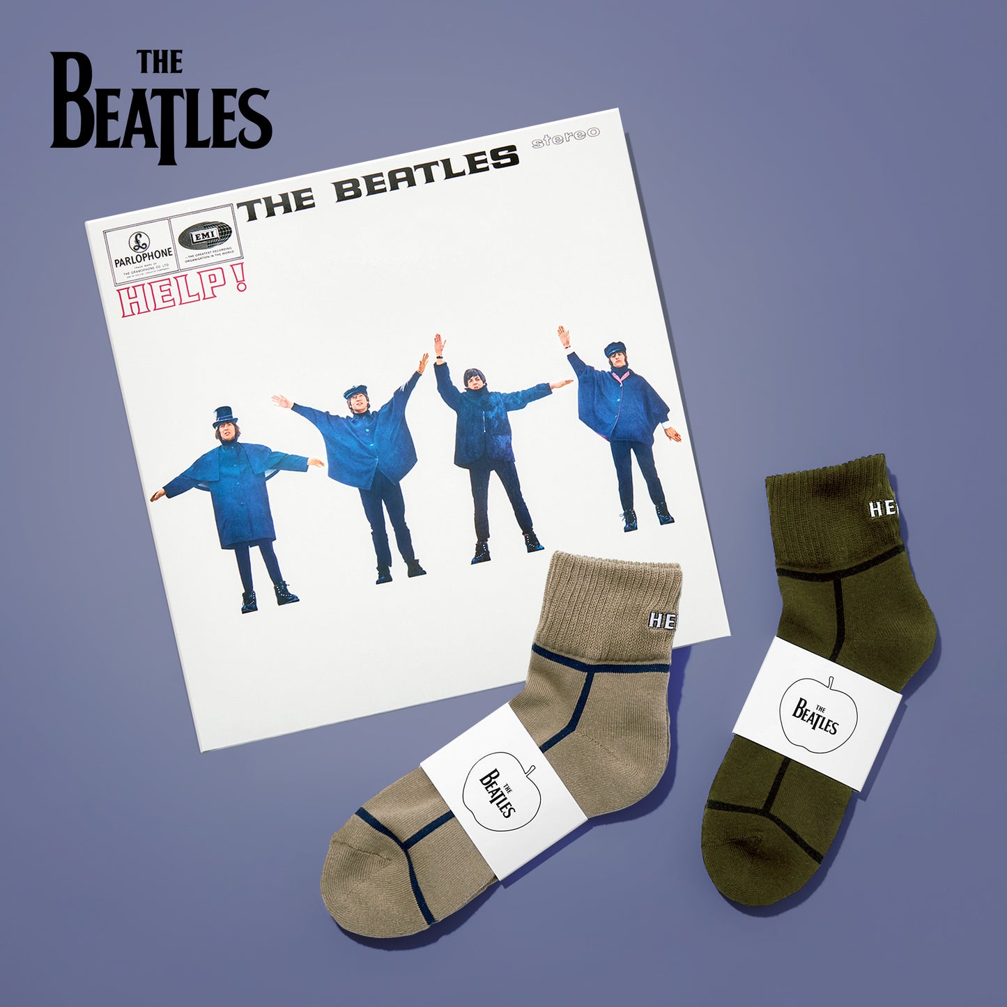 THE BEATLES HELP!  アンクルソックス  全2色