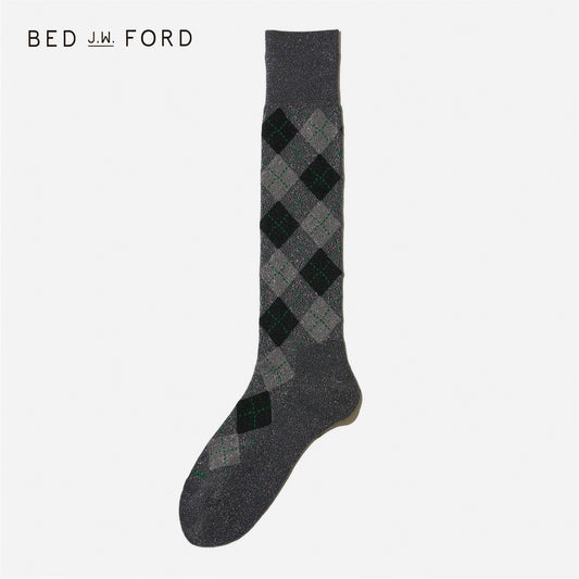 BED j.w. FORD×CHICSTOCKS  アーガイル  グリッターソックス  全6色/22-24cm・26-28cm