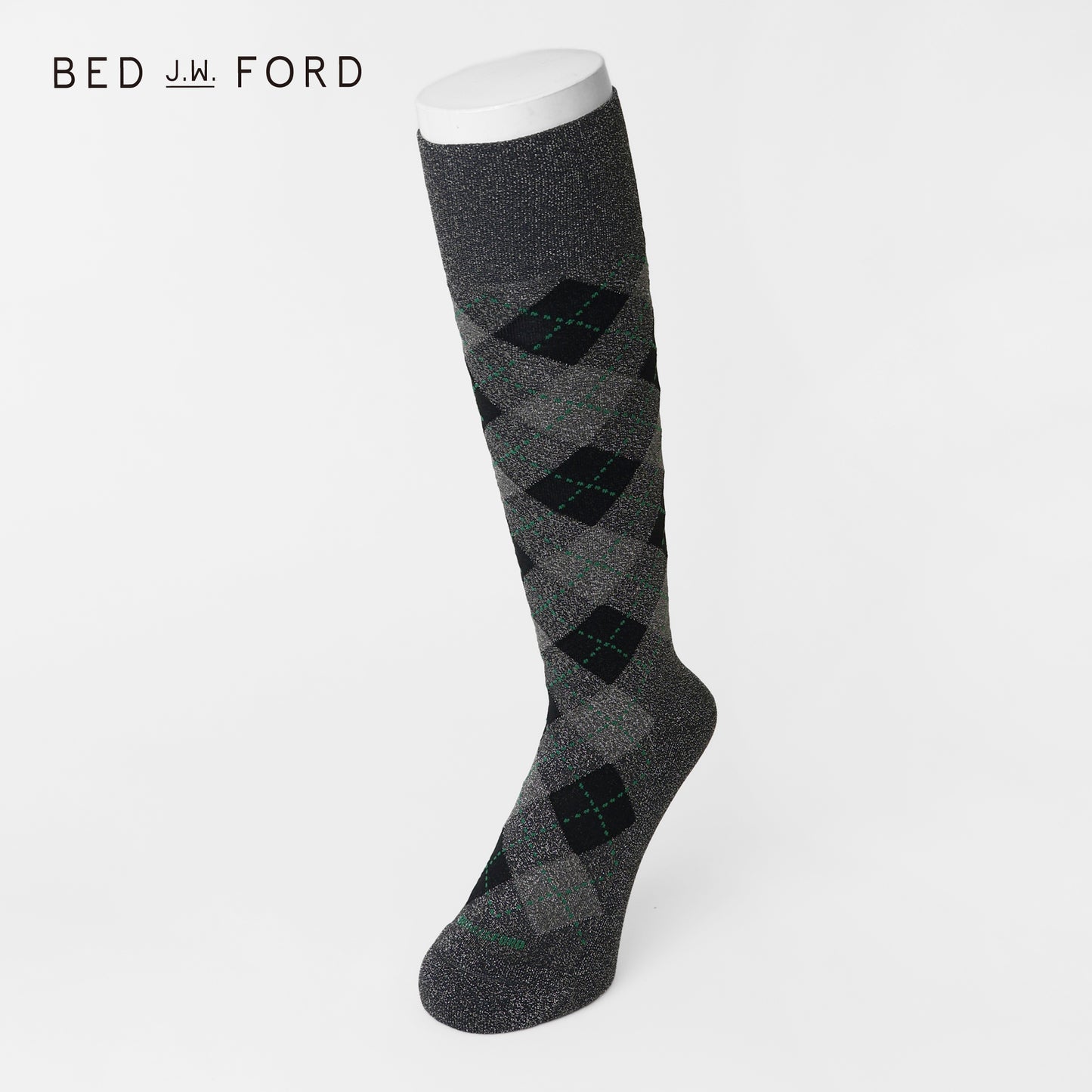 BED j.w. FORD×CHICSTOCKS  アーガイル  グリッターソックス  全6色/22-24cm・26-28cm
