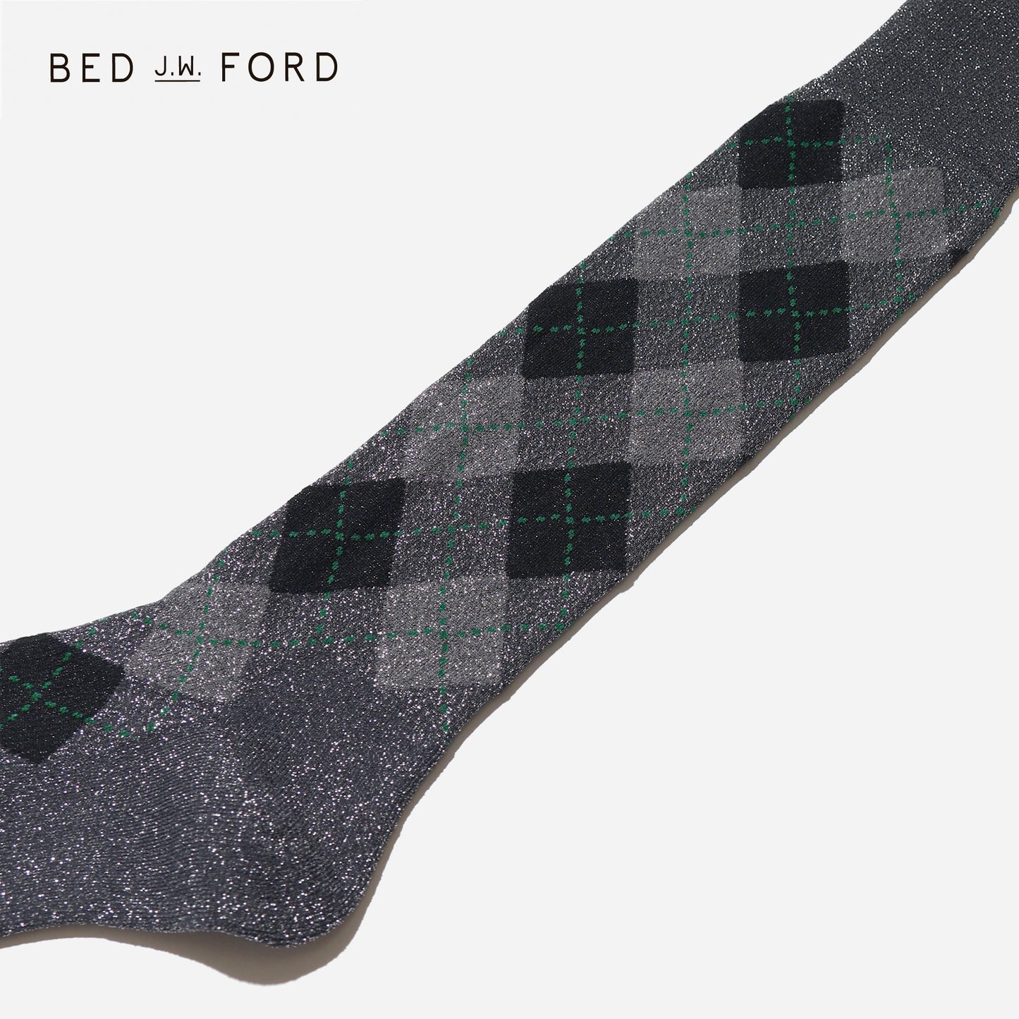 BED j.w. FORD×CHICSTOCKS  アーガイル  グリッターソックス  全6色/22-24cm・26-28cm