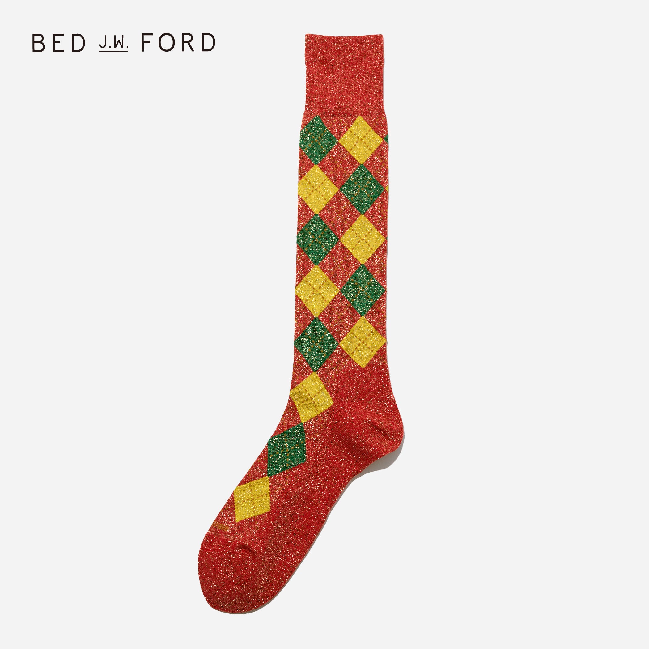 BED j.w. FORD×CHICSTOCKS アーガイル グリッターソックス 全6色/22