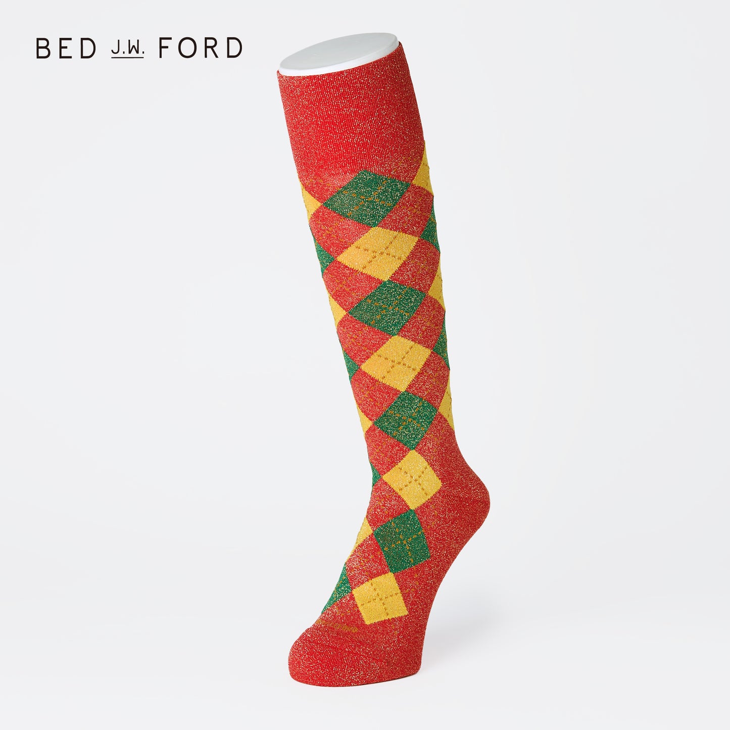 BED j.w. FORD×CHICSTOCKS  アーガイル  グリッターソックス  全5色/22-24cm・26-28cm